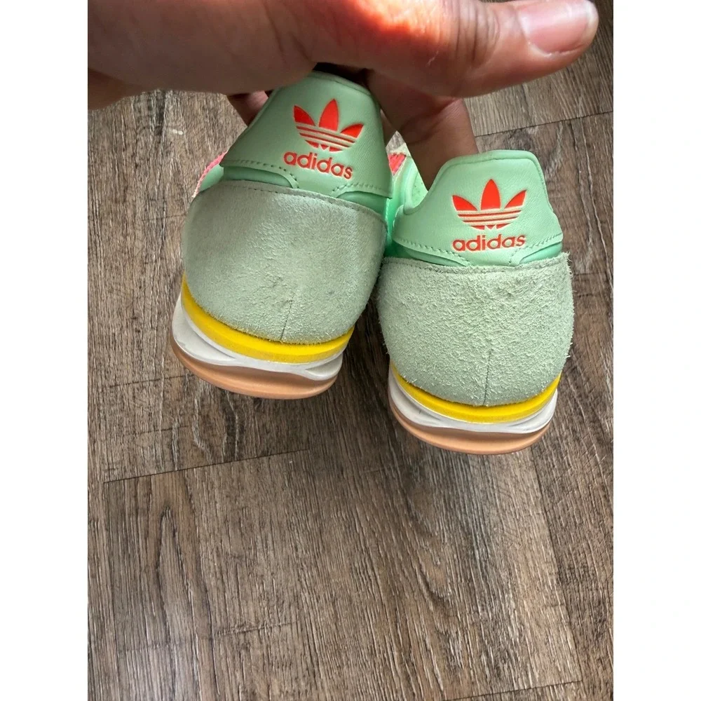 Adidas SL 72 Retro Sneakers Womens 7.5 Green Solar Red Nylon Suede Running Shoes